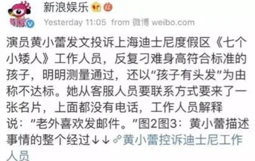 黄小蕾为什么被迪士尼终身禁入